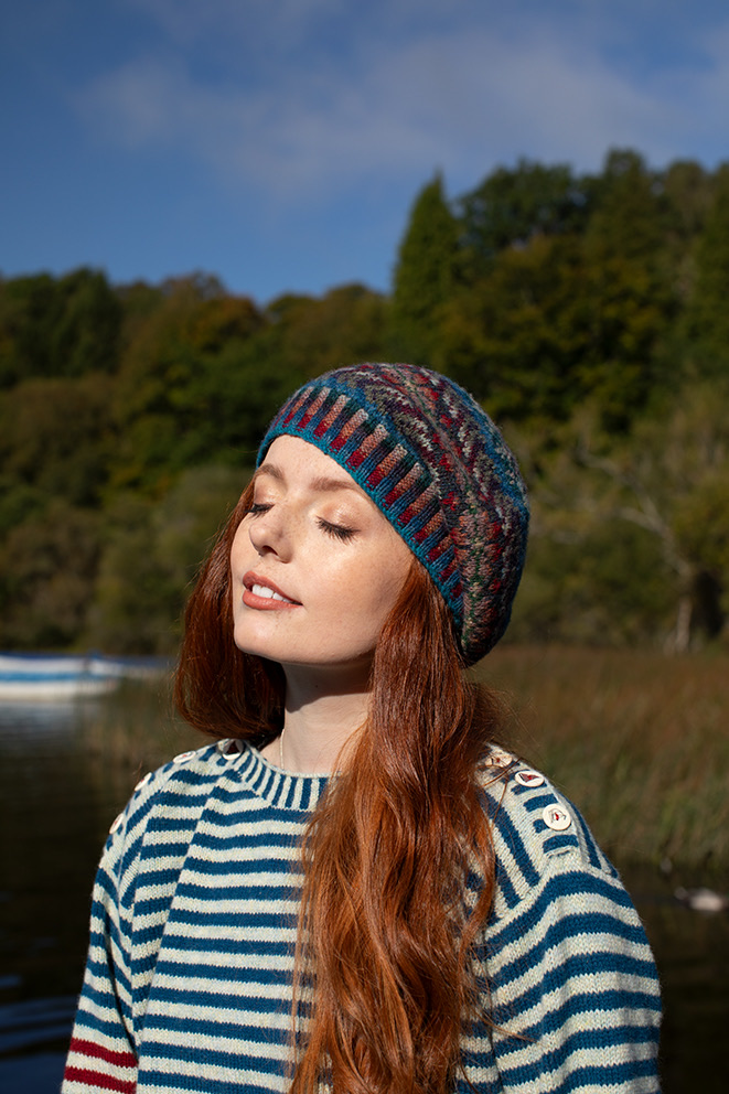 Jade Starmore knitwear featuring ceramic buttons 